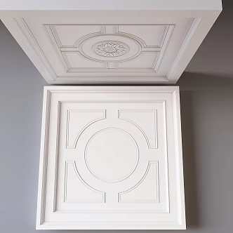 European-style ceiling European-style carved plaster line square ceiling 3d model