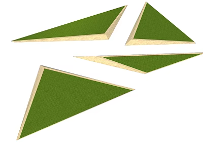 Green Triangular Road Infrastructure Elements For Traffic Safety And Guidance Purposes 3d model