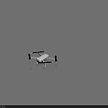 Modern White Unmanned Aircraft With Four Propellers Black Blades And Orange Accents