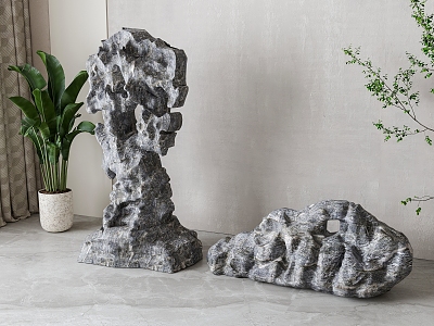 New Chinese stone rockery 3d model