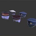 Stylish Hats as Daily Necessities Featuring Various Colors and Decorative Details