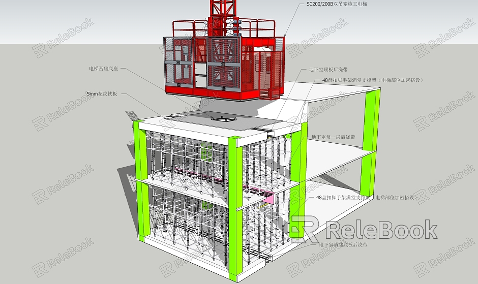 Modern Construction Elevator Construction Elevator Structure Diagram model