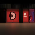 Modern Vibrant Club Interior With Neon Lights Large Screen And Seating Area