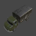 Vintage Functional Cargo Truck With Green Body Canvas Bed Illuminated Headlights And Mercedes Logo