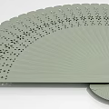 Light Green Fan Shaped Hanging Decor With Carved Patterns For Wall Decoration 3d model