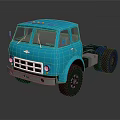 Blue Functional Truck 3D Render Presentation