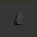 Three Gray Natural Stones with Rough Surfaces and Various Shapes on Reflective Base