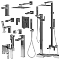 Various Modern Black Bathroom And Kitchen Faucet Fixtures With Shower Components