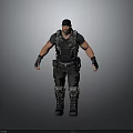 A Muscular Man Wearing Tactical Gear In Black Outfit With Knee Pads And Gloves
