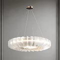 Stylish Modern White Layered Round Disc Chandelier Illuminated Light Design