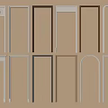 Various Modern Door Frame Designs In Different Colors For Home Interior 3d model