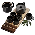 Tea Set Teapot Kung Fu Tea Set Tea Art Tea Tray 3d model