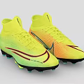 Yellow Orange Gradient High Top Soccer Cleats With Cleated Sole And Branded Design