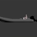 Gray Inflatable Boat Model With Pink Figure Black Motor And Seats