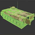 Military Armored Tank With Desert Tan Weathered Surface Turret Antenna And Metal Tracks