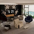Various Stylish Upholstered Comfortable Single Sofas For Modern Luxury Living Room Home Interior Design