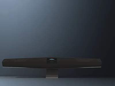 Black Soundbar Audio Speaker With Modern Sleek Design And Display Stand 3d model