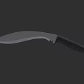 Curved Blade Weapon Knife With Sharp Edge And Black Textured Handle