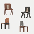 Middle Style Chair Dining Chair 3d model