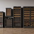 Modern Wine Coolers With Glass Doors And Various Sizes For Storing Bottles