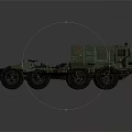 Military Green Heavy Duty Truck With Multiple Large Wheels And Cargo Container