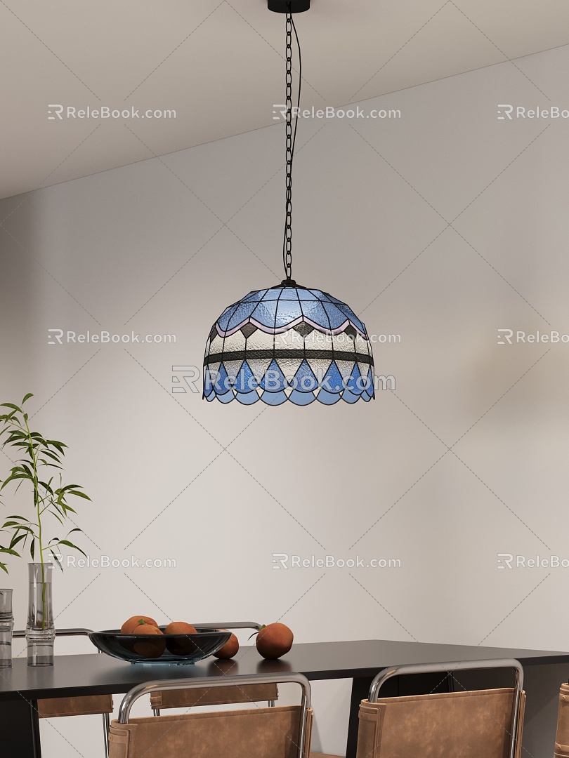 Mediterranean Lamps Retro Lamps High-end Lamps Color Lamps Blue Lamps 3d model