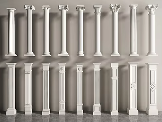Columns Roman Column Square Column Head 3d model