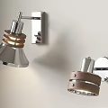 Contemporary Wall Lamps With Silver Metal Bodies And Wooden Accents For Home Lighting