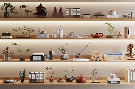 New Chinese Decorative Ornament Combination 3d model