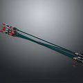 Traditional Archery Weapon Set With Red Arrowheads Green Shafts And Black Fletchings