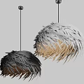 Elegant Feather Chandeliers With Black Gold Gray Hues And Modern Decorative Design