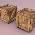 Square Wooden Storage Boxes With Natural Texture And Metal Rivets For Household Use