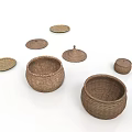 Handwoven Wicker Baskets With Lids Various Sizes For Home Storage And Organization
