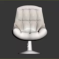Modern White Sleek Chair With Glossy Finish And Round Base Design