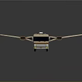 Futuristic Flying Vehicle Model With Beige Body Wings Windows And Engine Parts