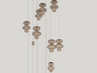 Modern chandelier floor lamp wall lamp 3d model