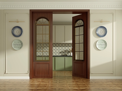 French double door 3d model