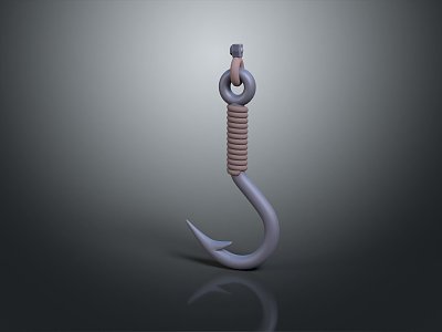 Modern Hook Iron Hook Fish Hook 3d model