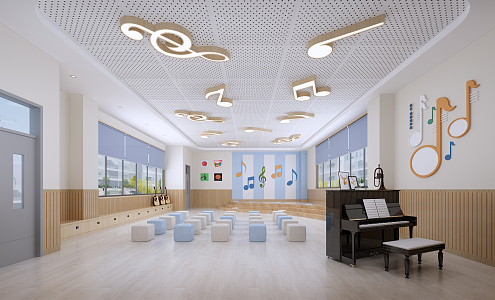 modern classroom 3d model