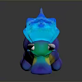 Colorful Dragon Toy With Horns Green Eyes Blue Wings And Yellow Purple Body