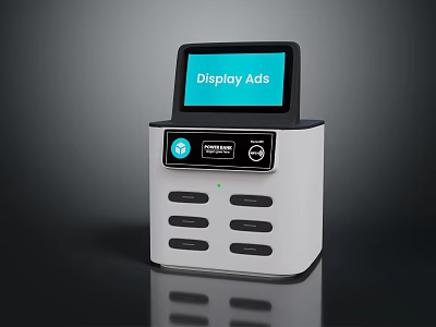 Digital Display Device With Ads Screen Power On Button And Multiple Slots 3d model