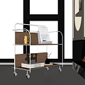 Middle Ancient Mobile Shelf Side Cart 3d model