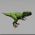Vibrant Green T-Rex Dinosaur Model With Realistic Texture And Dynamic Stance 3d model