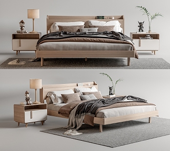 Nordic Double Bed 3d model