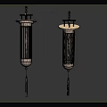Japanese Style Wooden Pendant Lights With Fabric Shade And Tassel Decoration