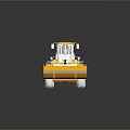 Orange Utility Loader Vehicle With Front Bucket White Wheels And Heavy Duty Cab Structure