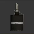Military Hand Grenade Weapon With Cylindrical Metal Body Worn Surface White Stripe And Fuse Ring