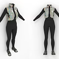 Stylish Black Tight Fitting Outfit With Reflective Sequined Vest And Sneakers