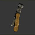 Claw Hammer With Metal Head And Yellow Wooden Handle On Gray Background
