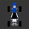 Blue Open Frame Racing Car With Large Wheels And Metal Chassis 3d model